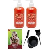 JEAN'S COLOR Saç Boyası Turuncu 250 ml 2AD, Saç Açıcı ve Fluweel Boya Seti