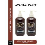 Jean'S Color Vişne Kızılı Renkli Saç Boyası 250 Ml X2 Adet Su Bazlı Cherry Red Hair Dye