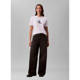 Jeans Yuvarlak Yaka Baskılı Beyaz Kadın T-Shirt SS SEQUIN CK GRAPHIC TEE
