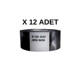 jebrini Siyah 30mm 122cmx12 adet Sıcak Baskı Tarih Kodlama Ribon Şeridi