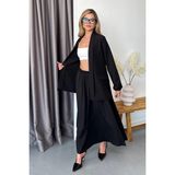Jee Lee Kadın Beli Lastikli Çift Cepli Uzun Etek Siyah - 5177 - 2XL