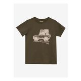 Jeep Baskılı Haki Erkek Çocuk T-Shirt J5SB-TST7763