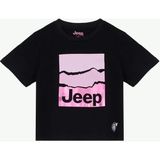 Jeep Baskılı Siyah Kız Çocuk T-Shirt J6SG-TST7620