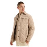 Jeep Bej Erkek Mont, Baklava Desen, Relaxed Kalıp, 2XL Beden XXL