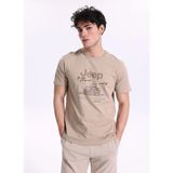 Jeep Bisiklet Yaka Baskılı Bej Erkek T-Shirt J6SM-TST7274 - XL