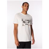 Jeep Bisiklet Yaka Baskılı Kırık Beyaz Erkek T-Shirt J4SM-TST7237