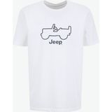 Jeep Bisiklet Yaka Baskılı Kırık Beyaz Erkek T-Shirt J6SM-TST7483