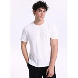 Jeep Bisiklet Yaka Baskılı Kırık Beyaz T-Shirt, 2XL, 5003328127, Kırık Beyaz, Erkek