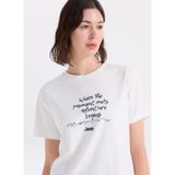 Jeep Bisiklet Yaka Baskılı Kırık Beyaz T-Shirt, L, 5003328819, Kırık Beyaz, Kadın
