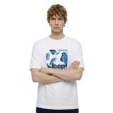 Jeep Bisiklet Yaka Baskılı Kırık Beyaz T-Shirt, M, 5003328131, Kırık Beyaz, Erkek