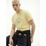 Jeep Bisiklet Yaka Baskılı Sarı Erkek T-Shirt J6SM-TST7336