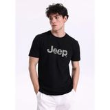 Jeep Bisiklet Yaka Baskılı Siyah Erkek T-Shirt J5SM-TST7351