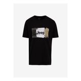 Jeep Bisiklet Yaka Baskılı Siyah Erkek T-Shirt J5SM-TST7362