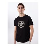 Jeep Bisiklet Yaka Baskılı Siyah Erkek T-Shirt J5SM-TST7378