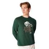 Jeep Bisiklet Yaka Baskılı Sweatshırt, 2XL, 5003160089, Yeşil, erkek