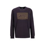 Jeep Bisiklet Yaka Baskılı Sweatshirt, L, 5003274611, Kahve, erkek