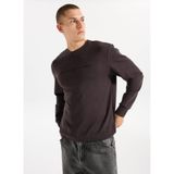 Jeep Bisiklet Yaka Baskılı Sweatshirt, L, 5003276457, Kahve, erkek