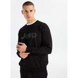 Jeep Bisiklet Yaka Baskılı Sweatshirt, M, 5003274595, Siyah, erkek