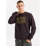Jeep Bisiklet Yaka Baskılı Sweatshirt, M, 5003274611, Kahve, erkek