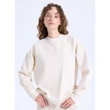 Jeep Bisiklet Yaka Baskılı Sweatshirt, M, 5003276342, Bej, kadın