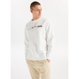 Jeep Bisiklet Yaka Baskılı Sweatshirt, M, 5003276368, Ekru, erkek