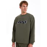Jeep Bisiklet Yaka Baskılı Sweatshirt, M, 5003276442, Haki, erkek