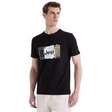 Jeep Bisiklet Yaka Baskılı T-Shirt, 2XL, 5003223010, Siyah, Erkek