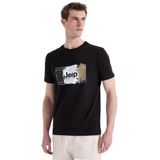 Jeep Bisiklet Yaka Baskılı T-Shirt J5Sm-Tst7362, M, 5003223010, Siyah, Erkek