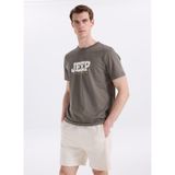Jeep Bisiklet Yaka Baskılı T-Shirt, L, 5003222994, Haki, Erkek