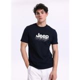 Jeep Bisiklet Yaka Baskılı T-Shirt, L, 5003328097, Lacivert, Erkek