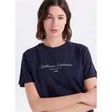 Jeep Bisiklet Yaka Baskılı T-Shirt, M, 5003328818, Lacivert, Kadın