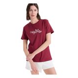 Jeep Bisiklet Yaka Baskılı T-Shirt, M, 5003328878, Vişne, Kadın