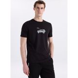 Jeep Bisiklet Yaka Baskılı T-Shirt, XL, 5003328076, Siyah, Erkek