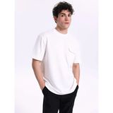 Jeep Bisiklet Yaka Düz Kırık Beyaz Erkek T-Shirt J6SM-TST7823 - 2XL
