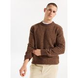 Jeep Bisiklet Yaka Relaxed Düz Örgü Desenli Kahve Erkek Kazak J5WM-KZK7867 - 2XL