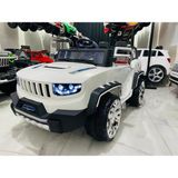 Jeep Büyük Akülü Araba 12 V 40 kg Taşıma Kapasitesi ile Tek Kişilik Yarış Arabası Beyaz Renk