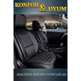 Jeep Cheroke Yeni Deri Oto Koltuk Kılıfı Ön Arka Set Plus Serisi Siyah Beyaz Scr - Bej