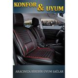 Jeep Cheroke Yeni Deri Oto Koltuk Kılıfı Ön Arka Set Plus Serisi Siyah Kırmızı Scr - Siyah - Kırmızı