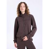 Jeep Dik Yaka Baskılı Sweatshırt, XS, 5003276513, Kahve, kadın