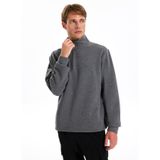 Jeep Dik Yaka Düz Antrasit Melanj Sweatshirt, S, 5003261906, Antrasit Melanj, erkek