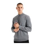 Jeep Dik Yaka Relaxed Düz Örgü Kazak, 2XL, 5003276362, Gri Melanj, Erkek