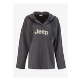 Jeep Haki Kadın Kapüşonlu Oversize Baskılı Sweatshirt C4WL-SWT4420
