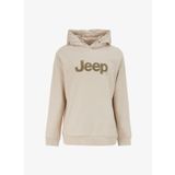 Jeep Kapüşon Yaka Baskılı Bej Erkek Sweatshırt C4WM-SWT4208