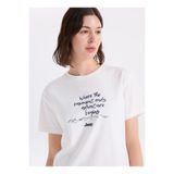 JEEP Kırık Beyaz Kadın Relaxed Baskılı T-Shirt J6SL-TST7113