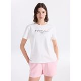 Jeep Kırık Beyaz Kadın Relaxed Baskılı T-Shirt J6SL-TST7177 - M