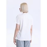 JEEP Kırık Beyaz Kadın Relaxed Nakışlı T-Shirt J6SL-TST7111