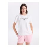 JEEP Kırık Beyaz Relaxed Baskılı T-Shirt J6SL-TST7177, L, 5003328851, Kırık Beyaz, Kadın