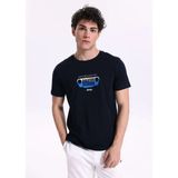 Jeep Lacivert Erkek Relaxed Baskılı T-Shirt J6SM-TST7482