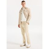 Jeep Lastikli Bel Düz Paça Relaxed Pantolon, L, J5WM-PNT7865, Ekru, Erkek