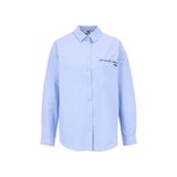 Jeep Loose Fit Gömlek Yaka Nakışlı Gömlek, S, 5003328425, Mavi, Kadın